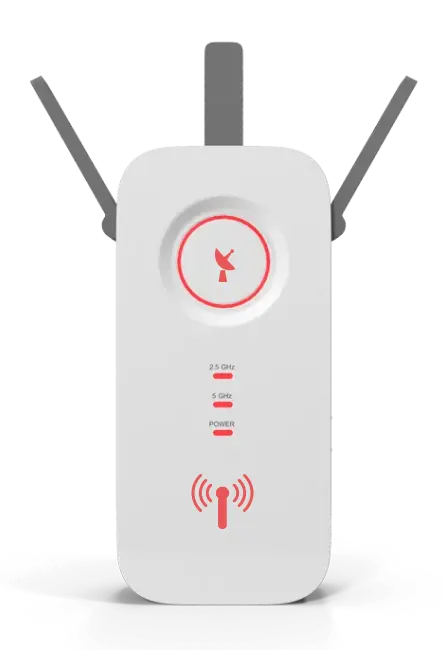 A white wireless router with dual antennas, providing seamless connectivity for your network.